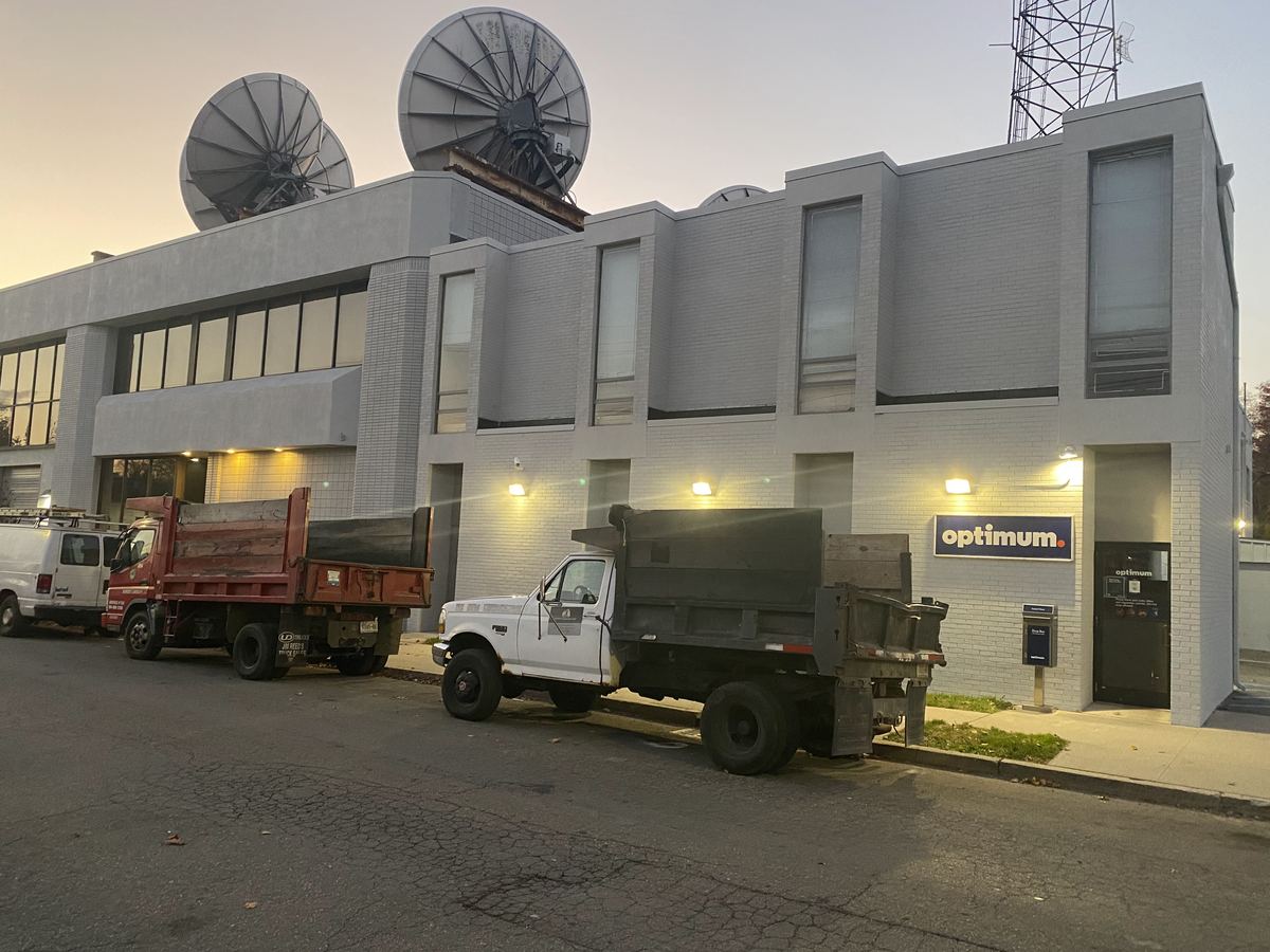 Two-story operations facility after exterior work